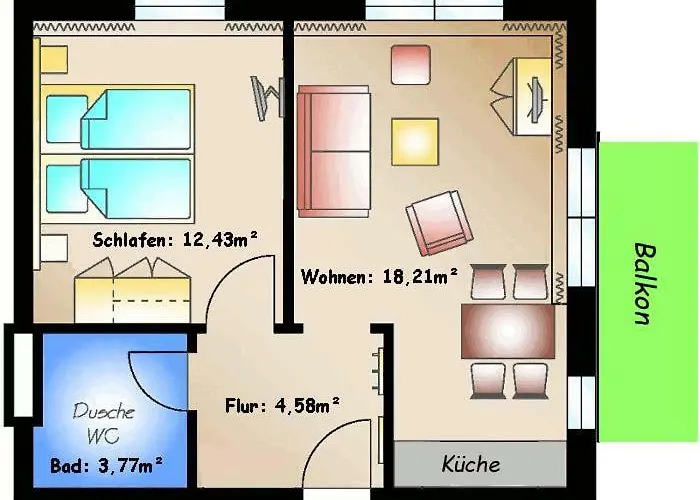 Apartamento Fewo 14 Im Haus Huehnergott - 4 Personen, Parkplatz Inclusive